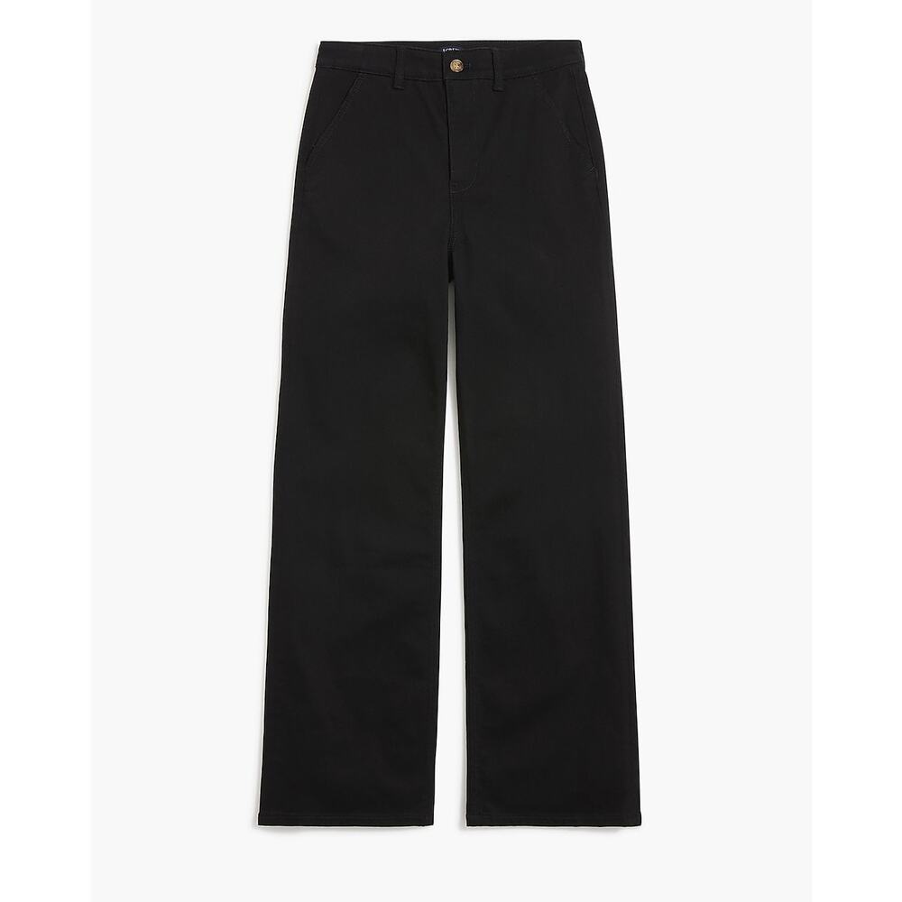 J. Crew Factory Black Wide-Leg Denim Trouser Pant 35‎ CB665 Work Office Capsule